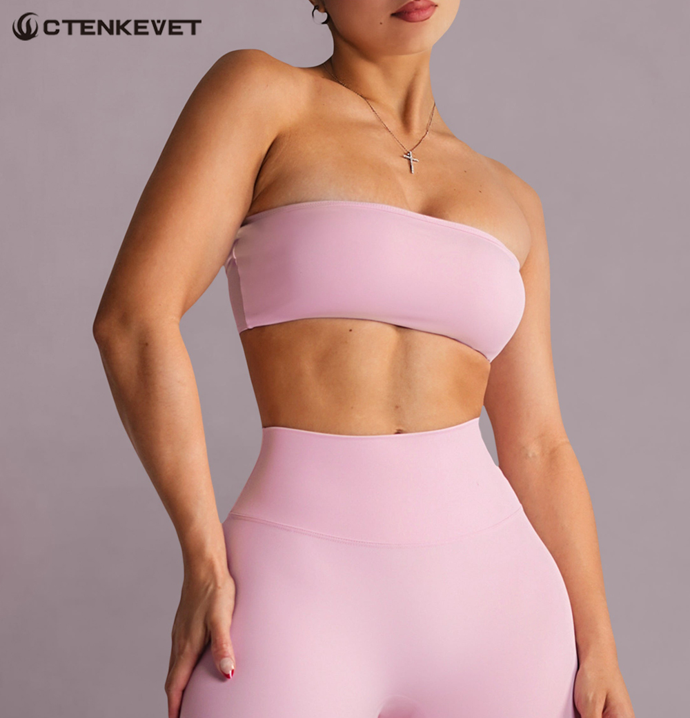Crop Top Crochet - Strapless sportbeha Gym Crop Top Dames