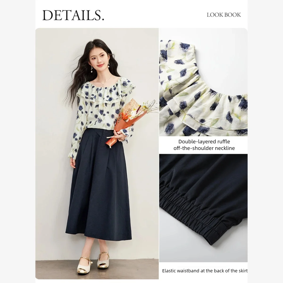 VIMLY Dubbellaagse Ruffle Off- - Blouse Off Shoulder recensie en prijs